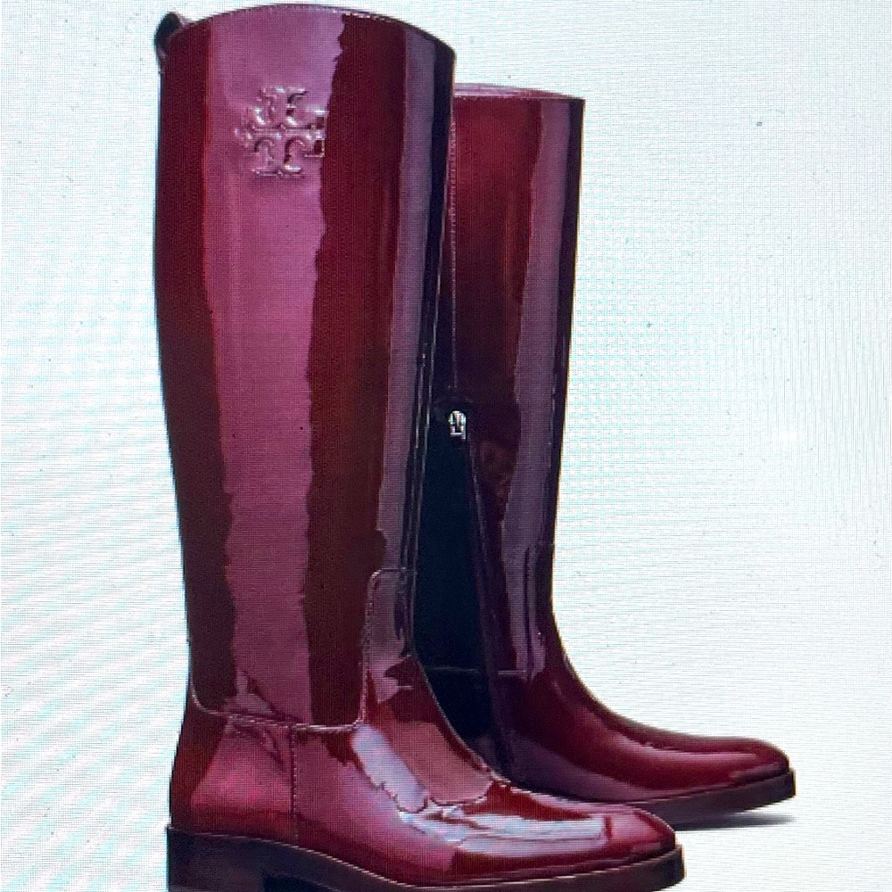 Patent leather boots